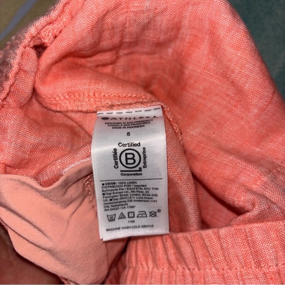 Athleta Retreat Linen Wide Leg Pant Sunset Glow size 8 Summer Beach - Picture 10 of 11